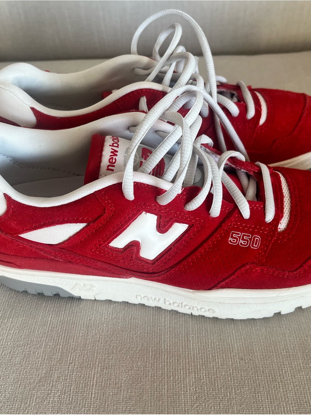 Unworn, Brand New New Balance 550
Suede Pack Team Red M Size 7.5